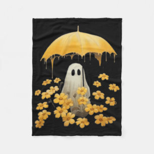 Cobertor De Velo Vintage Floral Ghost Halloween Ghost Na Floresta
