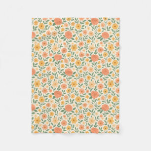 Cobertor De Velo Vintage Floral Seamless Patterno - Jardim Retroati