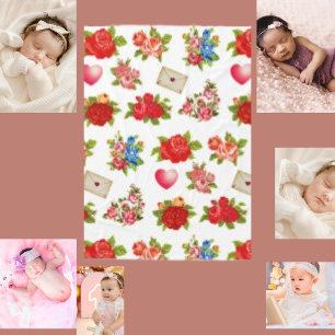 Cobertor De Velo Vintage Flower Trendy Birthday Fleece Blanket
