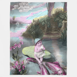 Cobertor De Velo Vintage French April Fool Pistcard