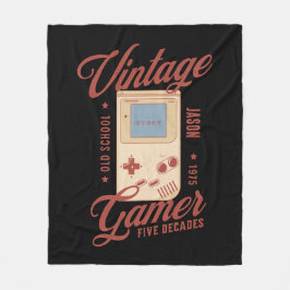 Cobertor De Velo Vintage Gamer Personaliza 50º presente de aniversá