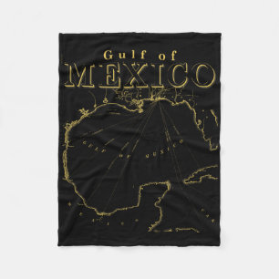 Cobertor De Velo Vintage Golfo do México Mapa História Costeira