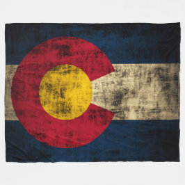 Cobertor De Velo Vintage Grunge State Flag do Colorado