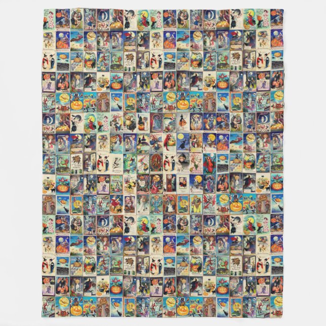 Cobertor De Velo Vintage Halloween Ephemera (Frente)