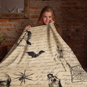 Cobertor De Velo Vintage Halloween Gótico Decoupage Vitoriano