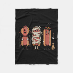 Cobertor De Velo Vintage Halloween Hotdog Vampire Witmy