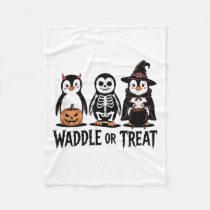 Cobertor De Velo Vintage Halloween Penguin Trick Ou Waddle Spooky
