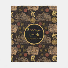 Cobertor De Velo Vintage Honeycomb Bee Black Nursery