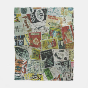 Cobertor De Velo Vintage Hong Kong anunciando muro.