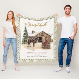 Cobertor De Velo Vintage Horse Barn Christmas Granddad Cozy Blanket