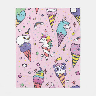Cobertor De Velo Vintage illustration of Cute ice cream cones that 