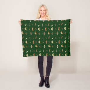 Cobertor De Velo Vintage Insetos Fleece Blanket