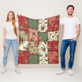 Cobertor De Velo Vintage Inspired Christmas Florals Quilt Pattern