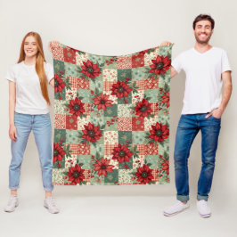 Cobertor De Velo Vintage Inspired Christmas Florals Quilt Pattern