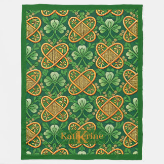 Cobertor De Velo Vintage Irish Celtic Knot Lucky Clover Shamrocks 
