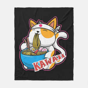 Cobertor De Velo vintage kawaii comendo ramen anime retro Japane