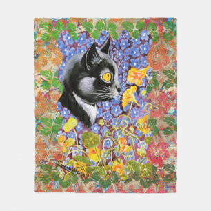 Cobertor De Velo Vintage Louis Wain Tuxedo Cat Art