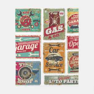 Cobertor De Velo Vintage metal do posto de carro vintage e do posto