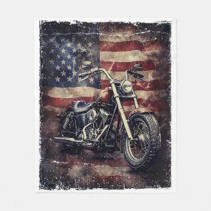 Cobertor De Velo Vintage Motorcycle USA Flag Retro Biker American