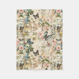 Cobertor De Velo Vintage Multiborboletas e flores