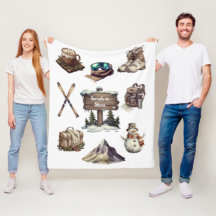 Vintage Natal - Casal de Esqui no Exterior Branco