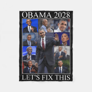 Cobertor De Velo Vintage Obama 2028 Engraçado Eleição Política Patr