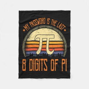 Cobertor De Velo Vintage Pi Day Shirt My Pword Is The Last 8 Diges