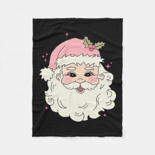 Cobertor De Velo Vintage Pink Natal Papai Noel Felry Xmas Mulher