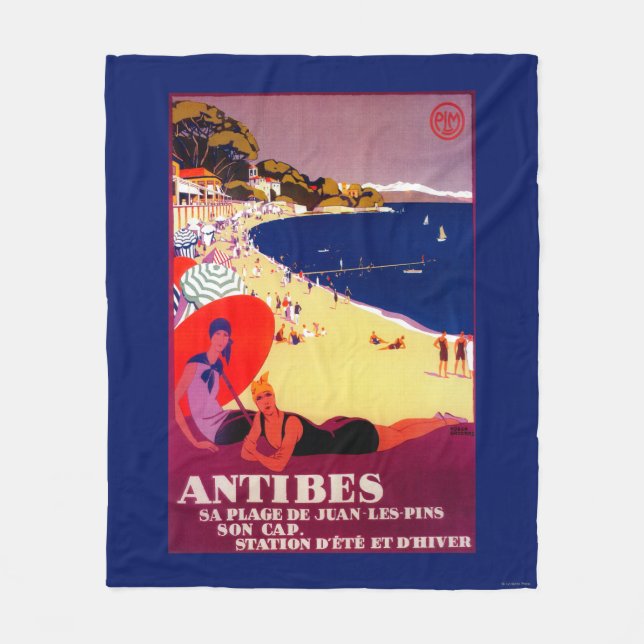 Cobertor De Velo Vintage PosterEurope de Antibes (Frente)