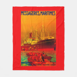 Cobertor De Velo Vintage PosterEurope de Messageries Maritimes