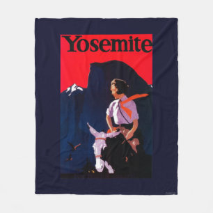 Cobertor De Velo Vintage PosterYosemite de Yosemite, CA