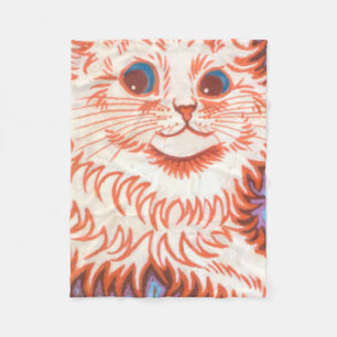 Cobertor De Velo Vintage Psychedelic Cat Por Louis Wain