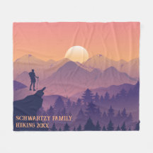 Vintage Púrpura Amarelo Hike Sunset