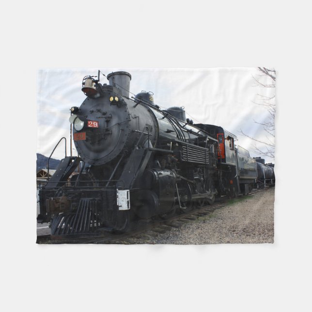 Cobertor De Velo Vintage Railroad Steam (Frente (Horizontal))