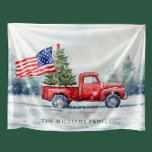 Cobertor De Velo Vintage Red Christmas Truck Bandeira de Natal<br><div class="desc">Vintage caminhão de Natal vermelho com árvore de Natal e cartão de Natal americano é uma forma festiva de mostrar seu amor pela América.</div>