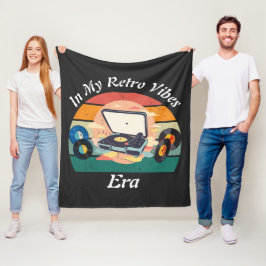 Cobertor De Velo vintage retro vinyl Fleece Blanket