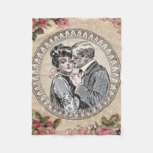 Cobertor De Velo Vintage Romance Casal: Antigos Rosas Apaixonados G
