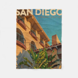 Cobertor De Velo Vintage San Diego Fleece Blanket
