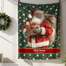 Cobertor De Velo Vintage Santa Claus Watercolor Throw para Xmas
