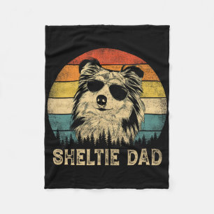 Cobertor De Velo Vintage Sheltie Pai Dog Adora Padre&#; s Dia Tee