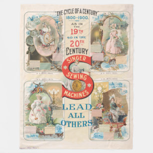 Cobertor De Velo Vintage Singer Sewing Machine Ad
