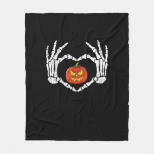 Cobertor De Velo Vintage Skeleton Mãos Pumpkin Outono Hallow