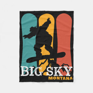 Cobertor De Velo Vintage Snowboard Resort Big Sky Montana