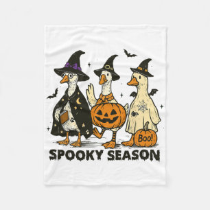 Cobertor De Velo Vintage Spooky Season Halloween Ghost Goose Spooky