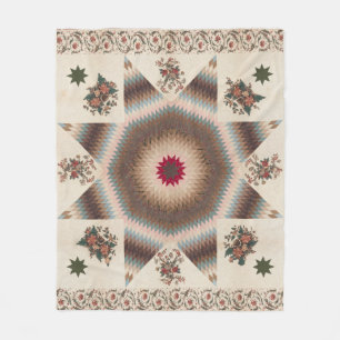 Cobertor De Velo Vintage Star of Bethlehem Cottage Floral Quilt