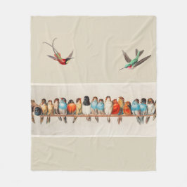 Cobertor De Velo Vintage Style Flock of Perked Birds