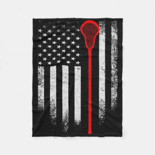 Cobertor De Velo Vintage Usa Stick de Lacrosse Envelhecido Bandeira