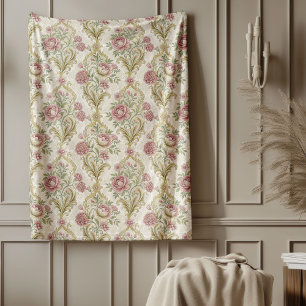 Cobertor De Velo Vintage Victorian Damask Delicate Swirling Florals