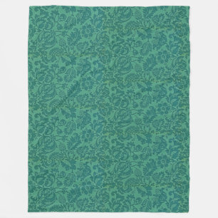 Cobertor De Velo Vintage William Morris Floral Patterno Green