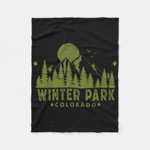 Cobertor De Velo Vintage Winter Park Colorado Co Montanha De Esqui